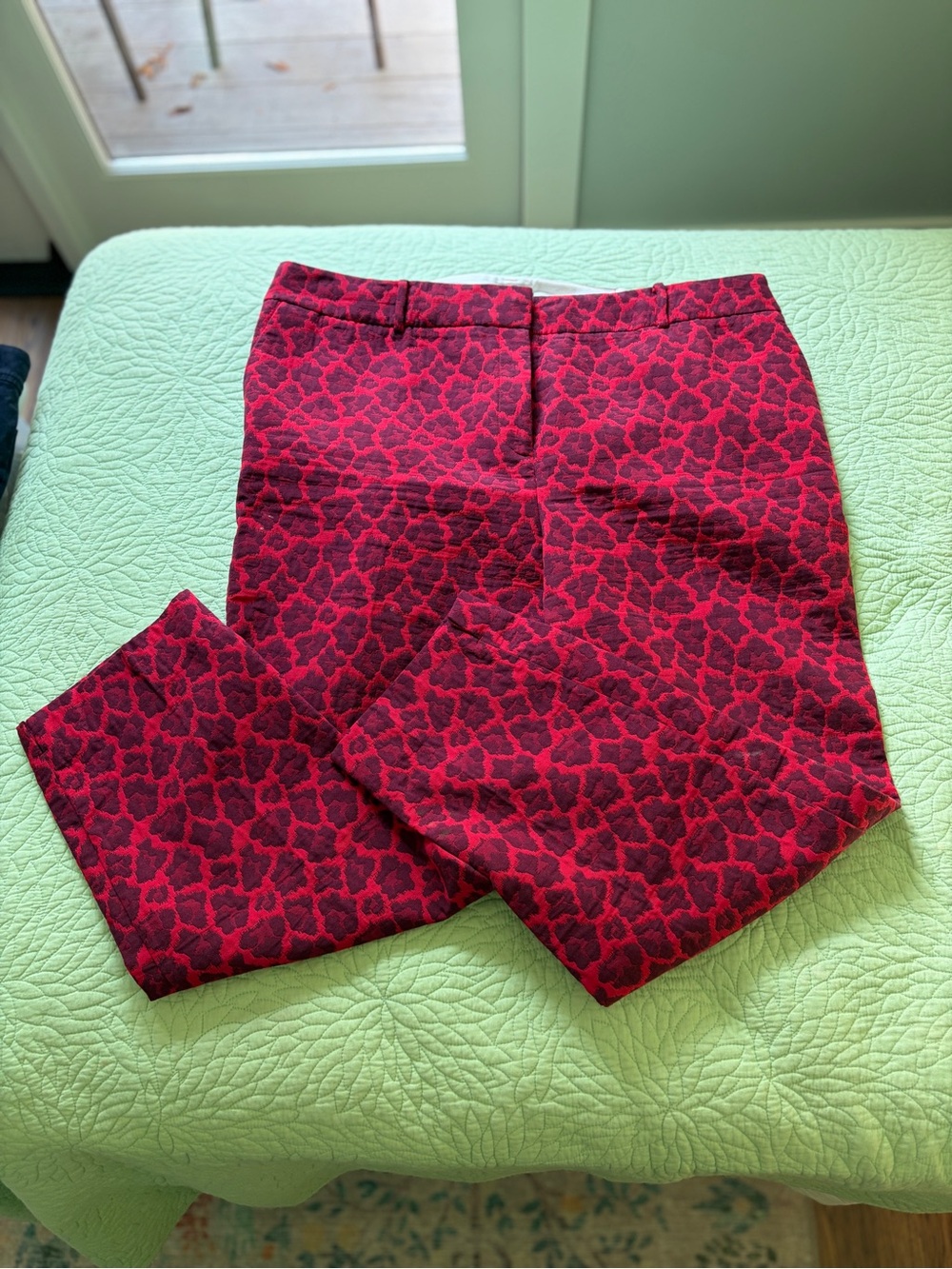 Red Patterned Pants from Talbots